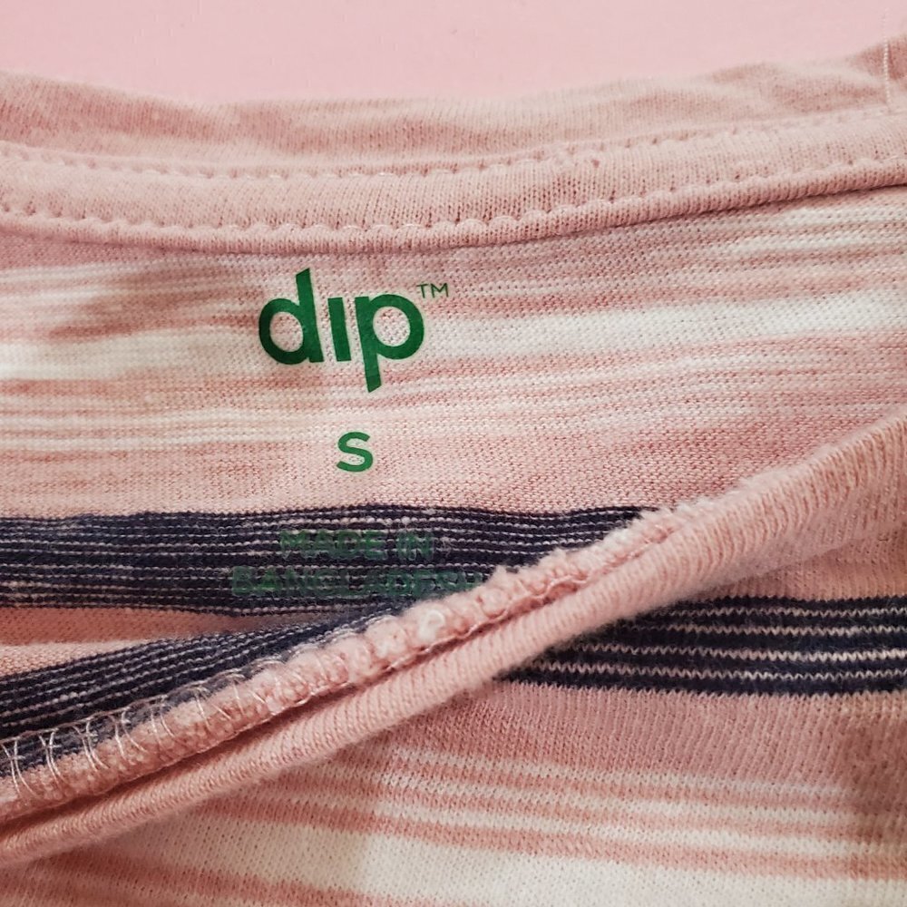 🖤 Dip Pink White Black Stripped T-Shirt 🖤 - Picture 6 of 12